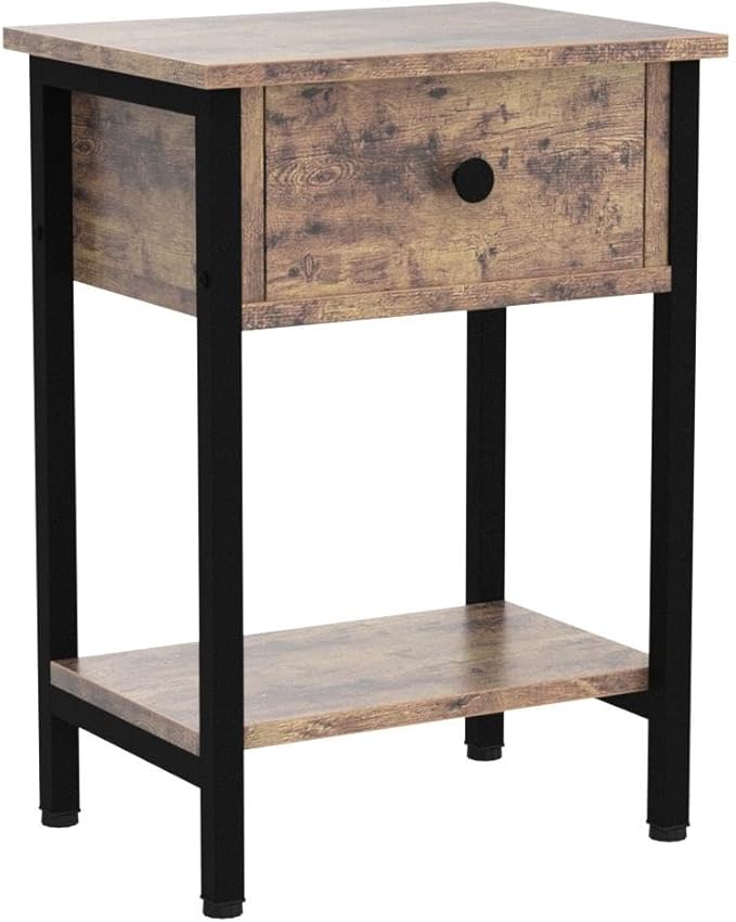Nightstands Set of 2 with Wood Drawers, Bedside Table Set of 2 with Storage - Image 5