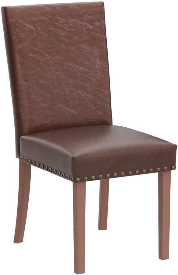 COLAMY Upholstered Parsons Dining Chairs Set of 2, PU Leather Dining Room - Image 5