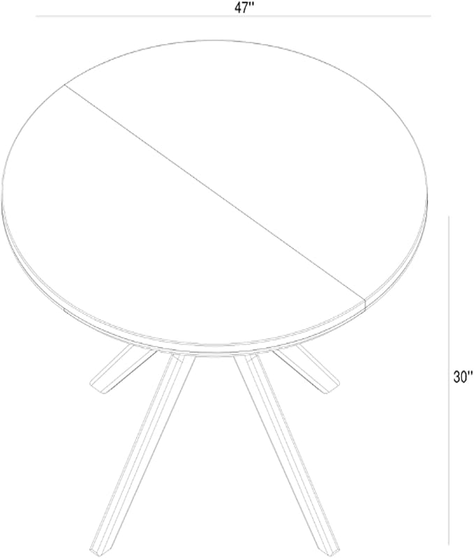 Plank+Beam Verso Round Dining Table, 47 Inch Solid Wood Kitchen & Dining Room - Image 2