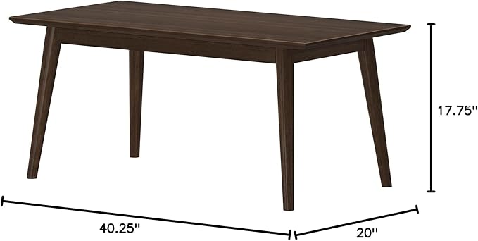 Plank+Beam 40 Inch Mid Century Modern Coffee Table, Wood Coffee Tables - Image 2