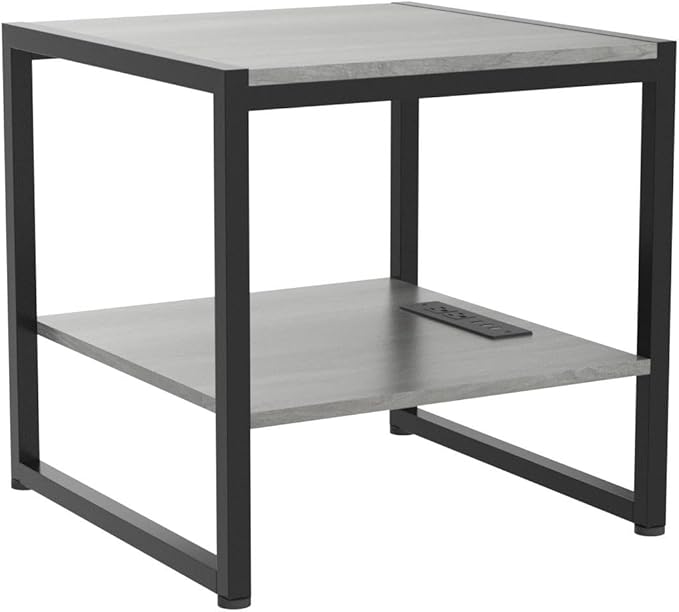 Homieasy End Table with Charging Station, 20 Inch Mini Fridge Stand with 2-Tier - Image 5