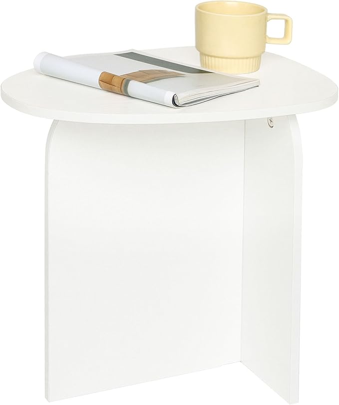 AWASEN White Side Table, Small Triangle End Table Living Room, Modern Accent by AWASEN