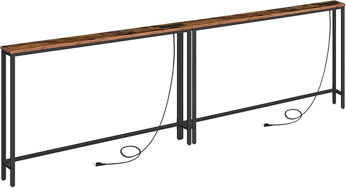 HOOBRO 2 Pack 5.9" Narrow Console Sofa Table by HOOBRO