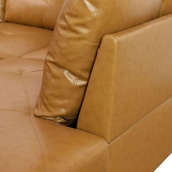 Ginger L-Shaped 3-Piece Faux Leather Sofa - Image 5