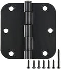 108 Pack Rounded Matte Black Door Hinges 3.5 Inch 5/8" Radius by TDCHINGES