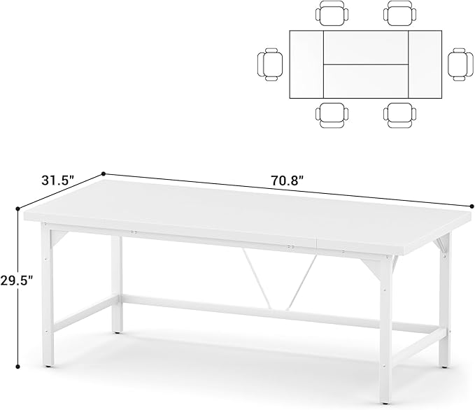 Unikito Large Office Desk, 70.8 x 31.5 Inch Extra Long Executive Computer Desk - Image 2