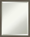 Amanti Art Grey Wall Mirror 21x17 Svelte Clay Grey Rectangle Bathroom Mirror by AmantiArt