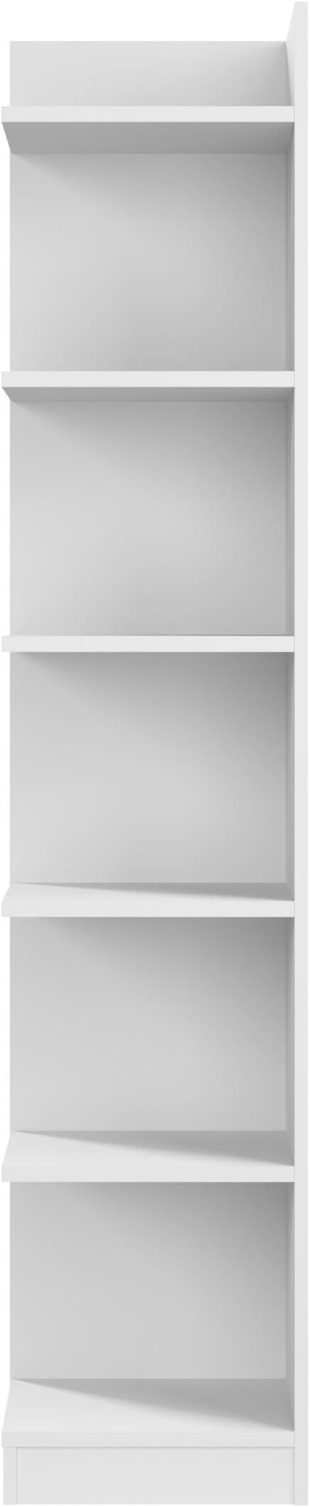 Bush Furniture Universal 15W Tall Corner Bookshelf in White, 6 Shelf Narrow - Image 4