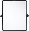 20 x 24 ‘’ Farmhouse Black Metal Framed Pivot Rectangle Bathroom Mirror Rounded by TEHOME