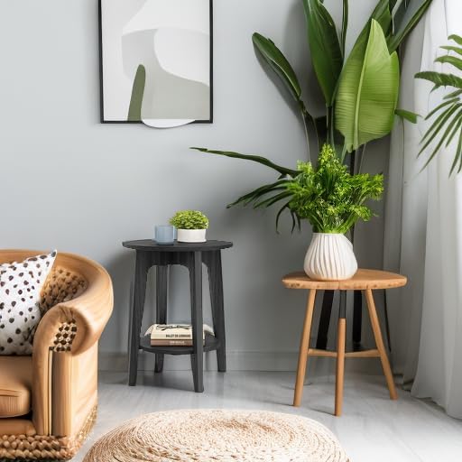 VASAGLE Side Table, Small Round End Table - Image 7