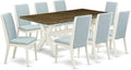 East West Furniture X077LA015-9 9 Piece Kitchen Table & Chairs Set Includes a by EastWestFurniture