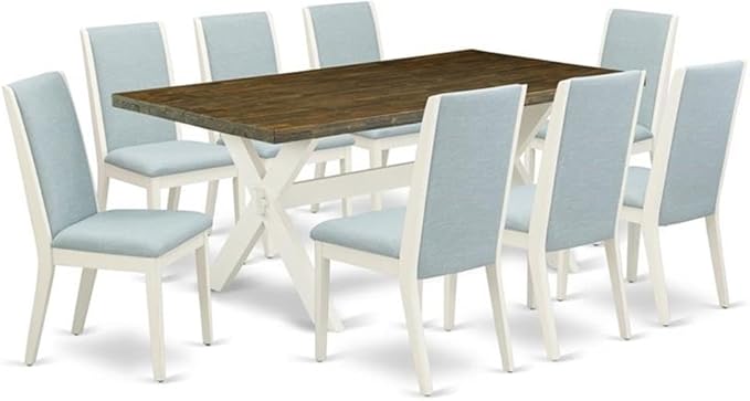 East West Furniture X077LA015-9 9 Piece Kitchen Table & Chairs Set Includes a by EastWestFurniture