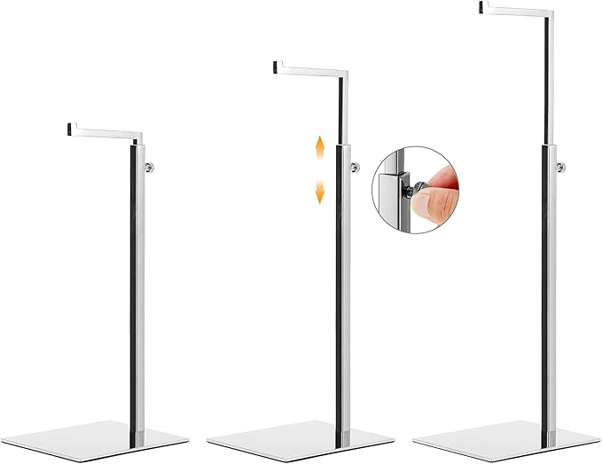 2 Pack Handbag Display Stands, Adjustable Height Stainless Steel Hanger Rack - Image 5