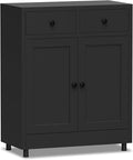 Metal Storage Cabinet with 2 Drawers and Adjustable Shelf, Sideboard Buffet by JINKERFURNITURE