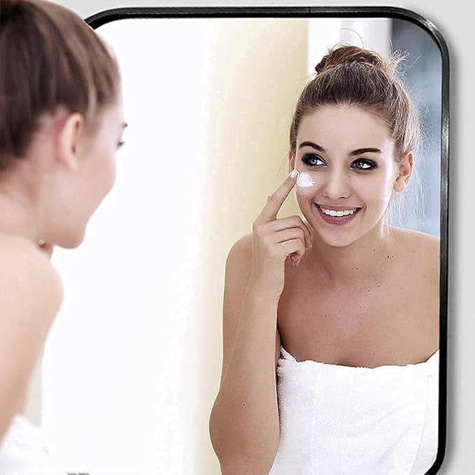 22x30 Inch Black Wall Mirror for Bathroom, Brushed Metal Framed Mirror - Image 3