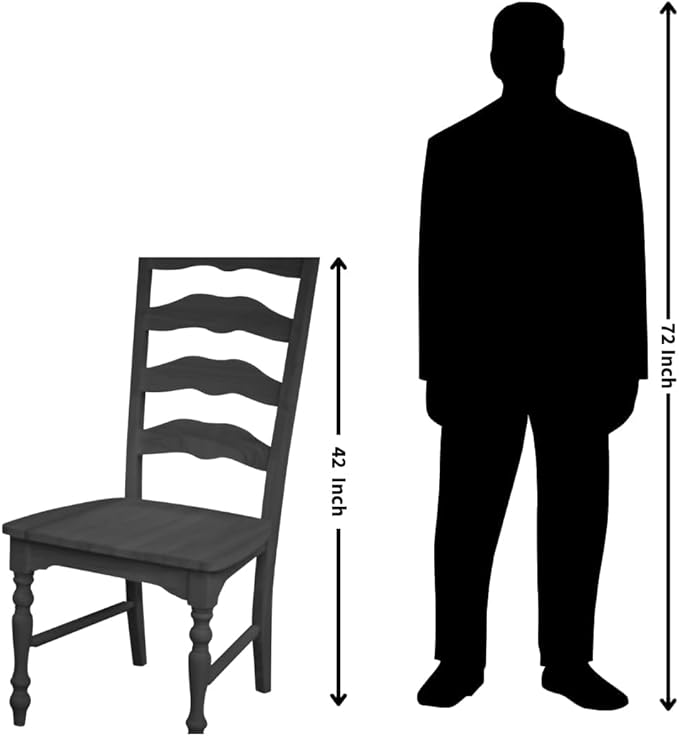 IC International Concepts Set of 2 Maine LadderBack Chairs - Image 3