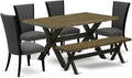 East West Furniture X676VE650-6 6 Piece Dining Set Contains a Rectangle Dining by EastWestFurniture