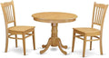 East West Furniture ANGR3-OAK-W 3 Piece Kitchen Table & Chairs Set Contains a by EastWestFurniture