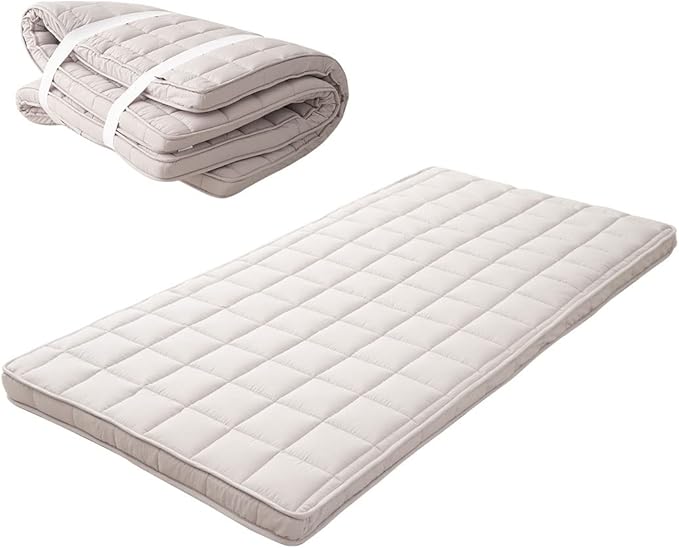 EMOOR Japanese Padded Futon Mattress Machi Full Gray, Gusset Foldable Storable by EMOOR