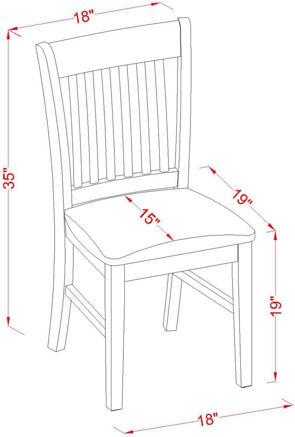 East West Furniture HBNF3-MAH-C 3 Piece Dining Room Table Set Contains a Round - Image 7