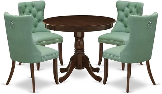 East West Furniture ANDA5-AWA-22 5 Piece Kitchen Table Set Includes a Round by EastWestFurniture
