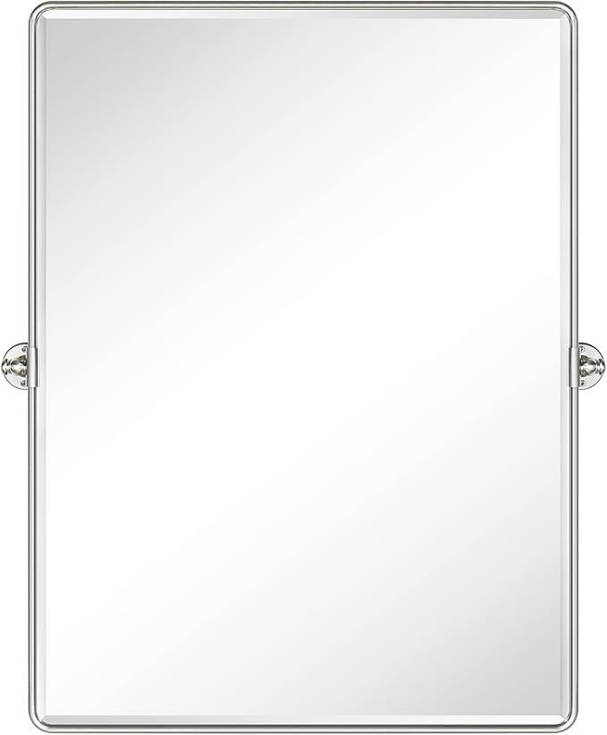TEHOME 30x40'' Brushed Nickel Pivot Bathroom Mirror Tilt Vanity Mirror 40x30'' by TEHOME