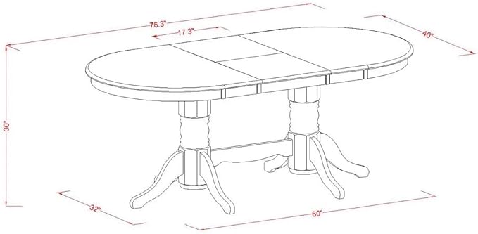 East West Furniture VAAS5-LWH-41 5 Piece Dining Table Set consists A Modern - Image 13