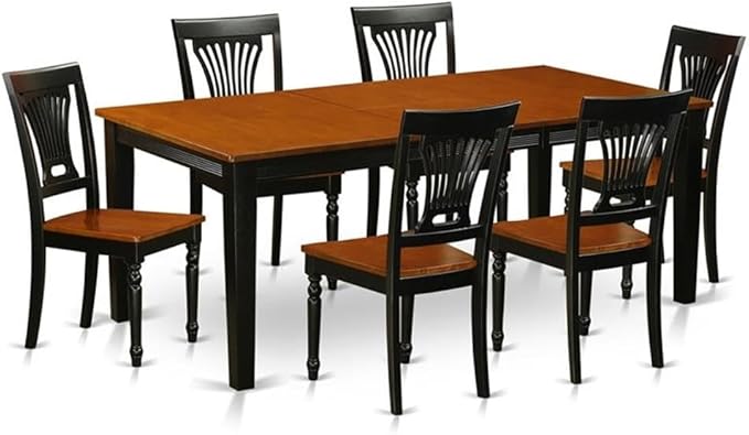East West Furniture QUPL7-BCH-W 7 Piece Modern Dining Table Set Consist of a by EastWestFurniture