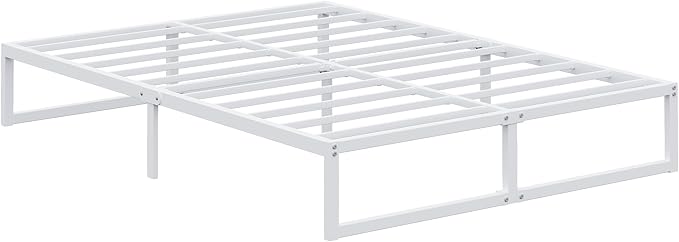 EMODA 12 Inch California King Bed Frame, Metal Platform White Bed Frame No Box - Image 9