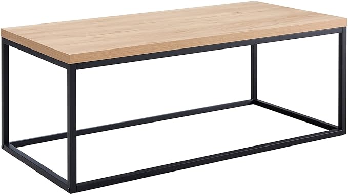 CENSI 40-Inch Natural Oak Accent Coffee Table Ottoman - Image 7
