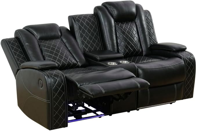 Electric Power Recliner Loveseat Set Living Room Furniture, Comfy Home Theater - Image 8