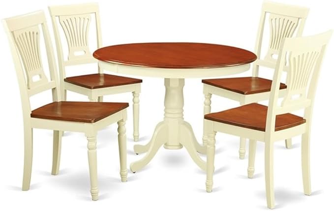 East West Furniture HLPL5-BMK-W 5 Piece Dining Room Furniture Set Includes a by EastWestFurniture