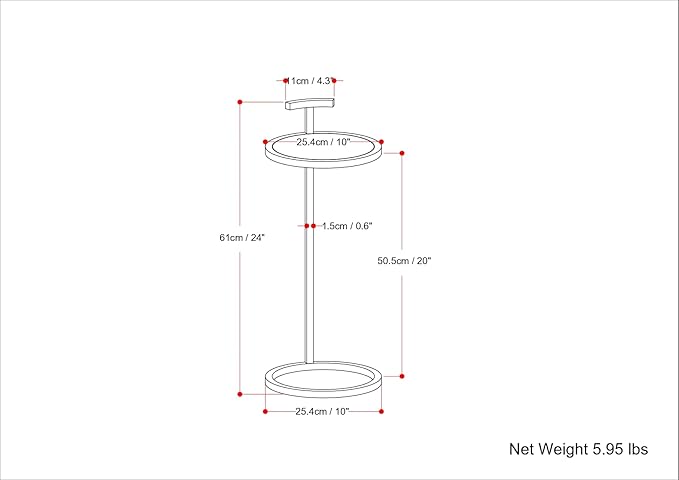 SIMPLIHOME Brook Contemporary 10 Inch Wide Metal C Side Table in White / Gold - Image 3