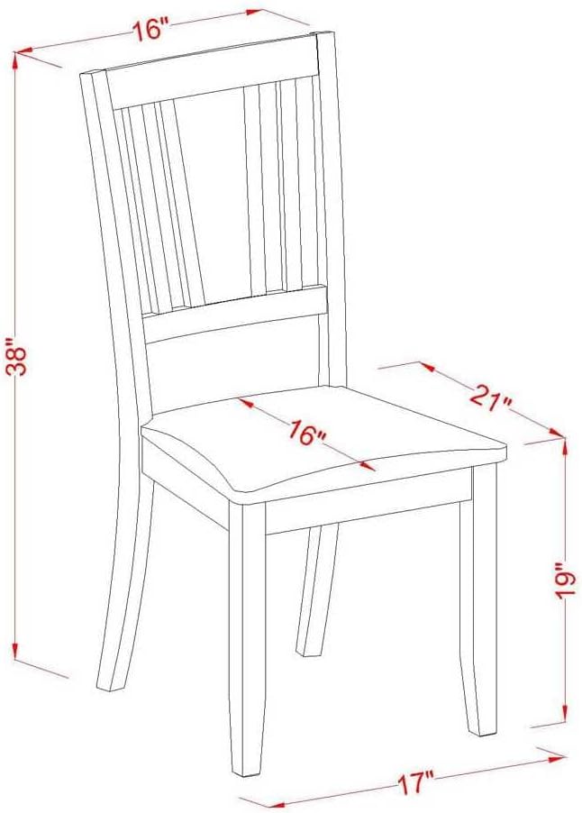 East West Furniture ESDL3-BCH-W 3 Piece Dinette Set - Image 5