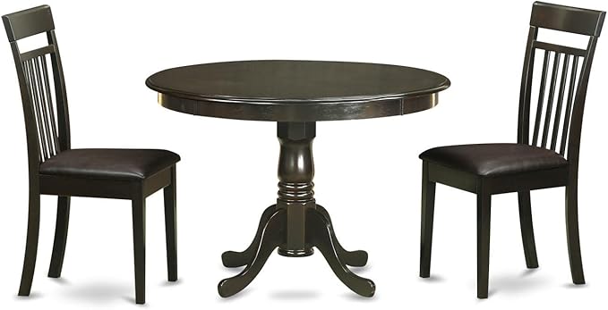 East West Furniture HLCA3-CAP-LC 3 Piece Modern Dining Table Set Contains a by EastWestFurniture