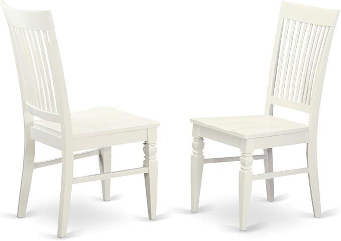 East West Furniture HLWE5-LWH-W 5 Piece Dining Set Includes a Round Dining Table - Image 3