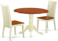 East West Furniture DLIP3-BMK-W 3 Piece Kitchen Table & Chairs Set Contains a by EastWestFurniture