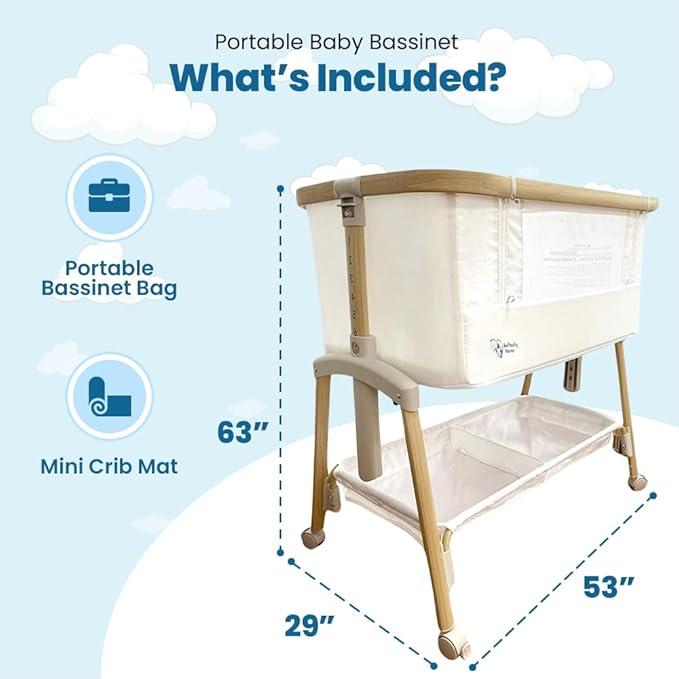 Baby Bassinet Bedside Sleeper, Portable Crib - Image 3