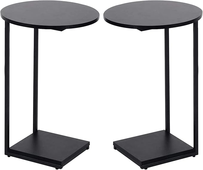 DCLRN C Table End Table Set of 2, C Shaped End Table by DCLRN