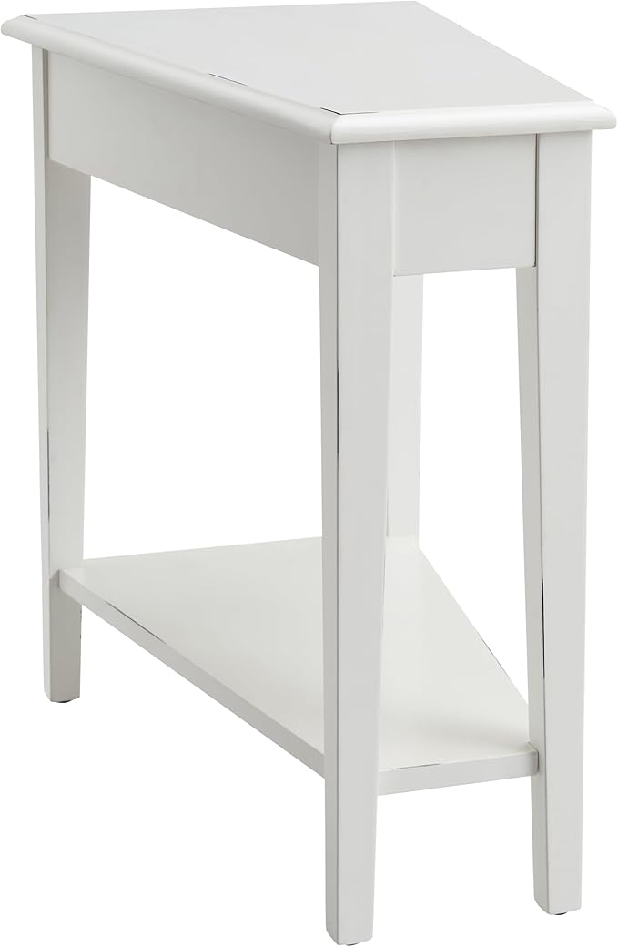 Leick Home Haven Ridge Wedge End Table, Tapered Side Table, Farmhouse White - Image 5