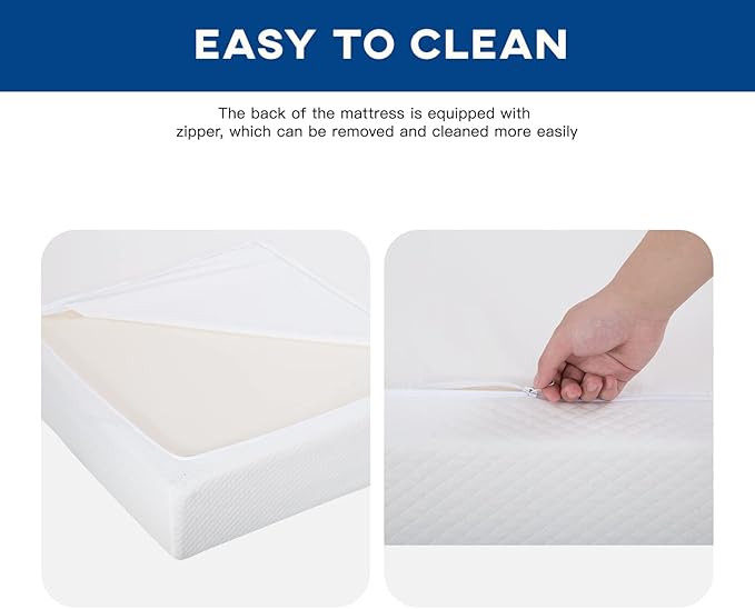 FDW | 12 Inch Queen Mattress | Medium Firm | Gel Memory Foam Mattress | White | - Image 5