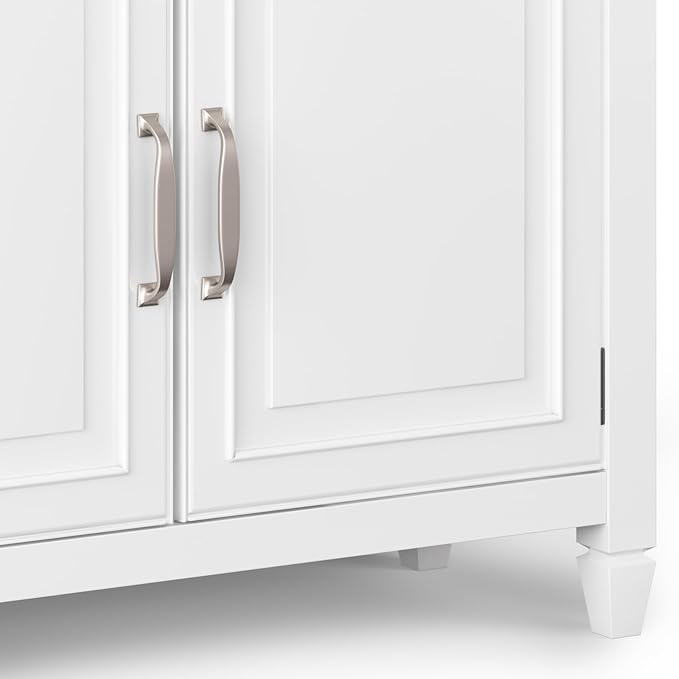 SIMPLIHOME Connaught 40-inch Wide Solid Wood Storage Cabinet in White - Image 7