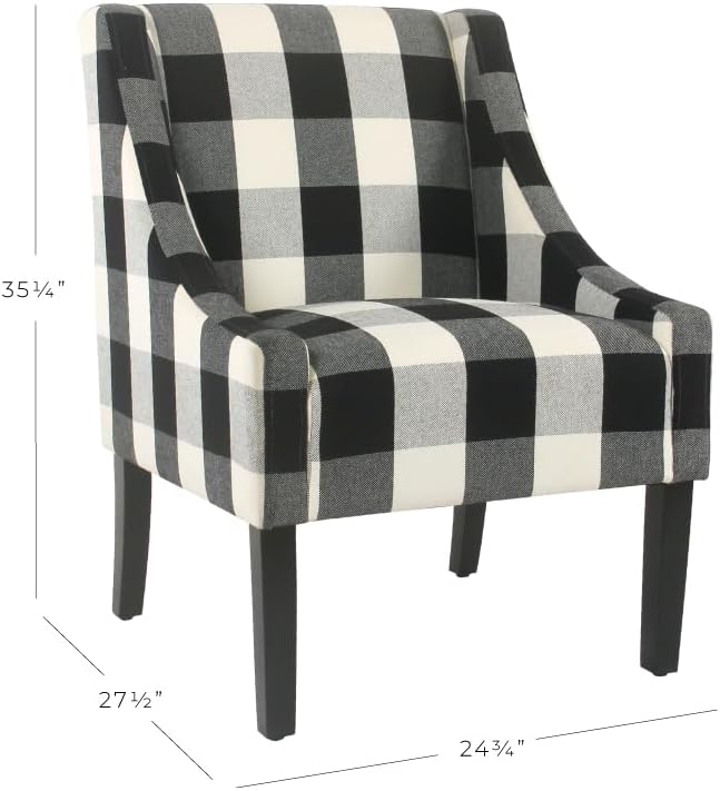 Homepop Home Decor | Upholstered Swoop Arm Accent Chair | Accent Chairs - Image 2