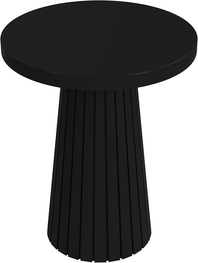 HomePop Black Mango Wood End/Side Round Table by HomePop