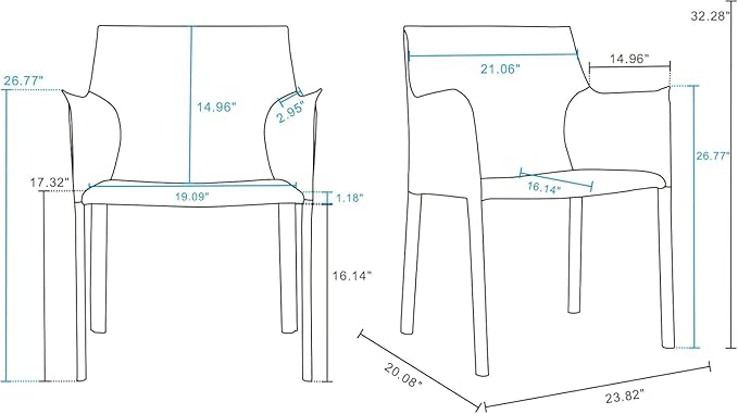 Manhattan Comfort Paris 8-Piece Leather Dining Chair and Armchair Set, - Image 9