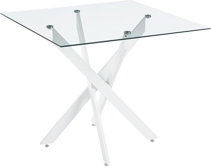 Dining Table for 4 Modern 35.43" Rectangular Glass Dining Table Kitchen & - Image 3