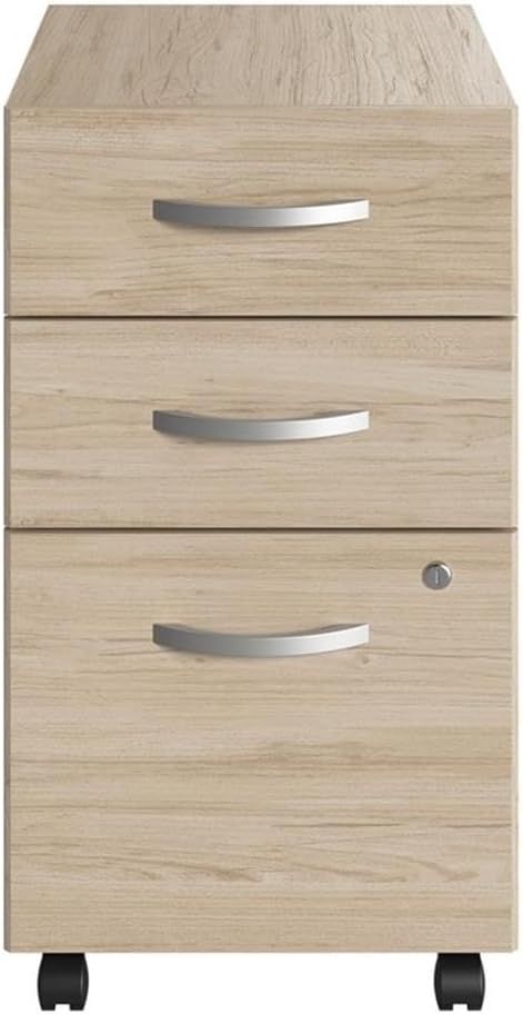 Bush Business Furniture Studio C 3 Drawer Mobile File Cabinet in Natural Elm - Image 4