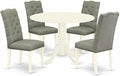 East West Furniture DLEL5-WHI-07 5 Piece Dining Room Table Set Includes a Round by EastWestFurniture