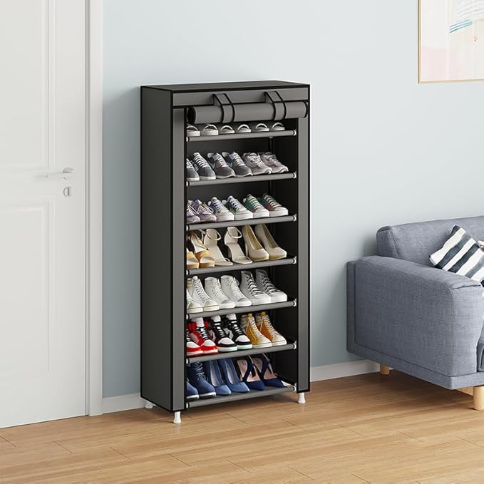 Calmootey 7 Tier Shoe Rack Organizer, Portable Shoe Shelf - Image 8