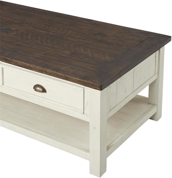 Martin Svensson Home Solid Wood Coffee Table, Cream White - Image 5